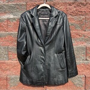 Wilsons Jacket Womens Medium Leather 3 Button Notch Collar Effortless Outerwear
